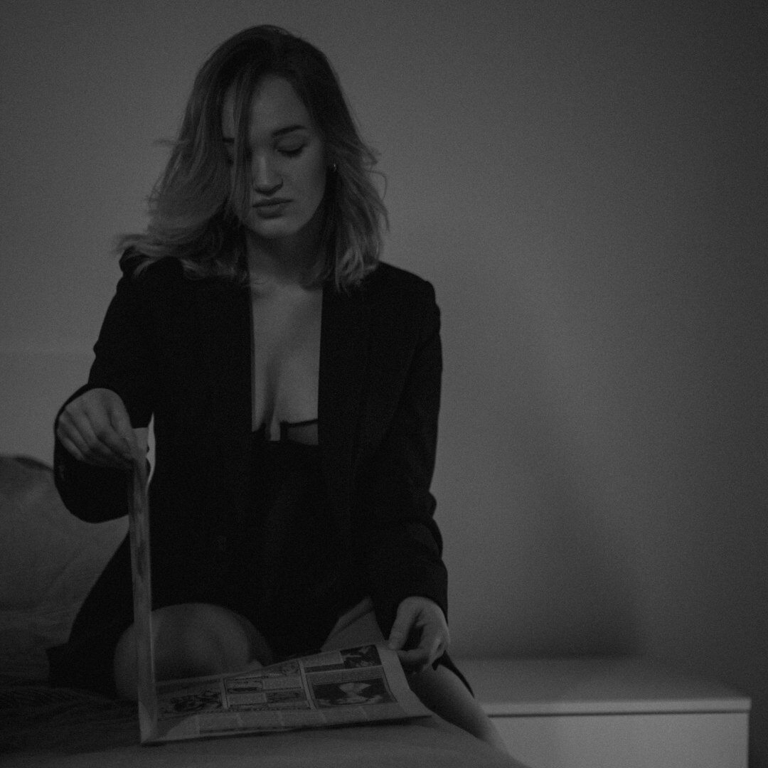 Studio portrait of a Brazilian woman in her thirties, architecture and design consultant